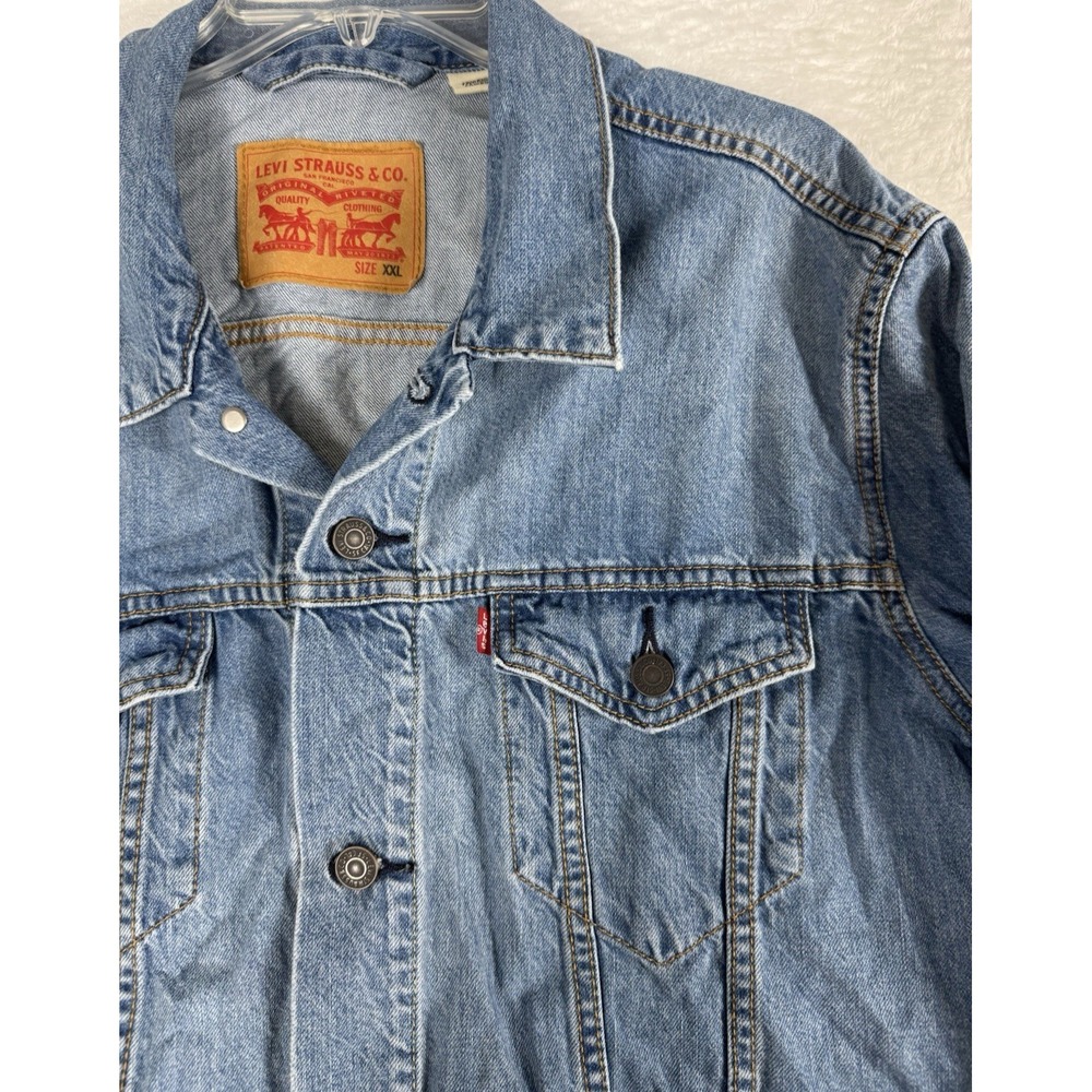Levi's Trucker Jacket Mens XXL *Fits XL* Faded Wash Outerwear Classic Button Up - Picture 4 of 16